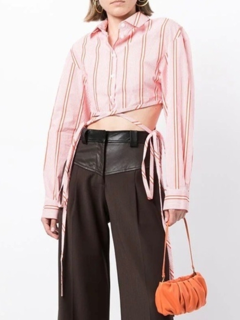 Christopher Esber Wrapped Cropped Tie Shirt US0